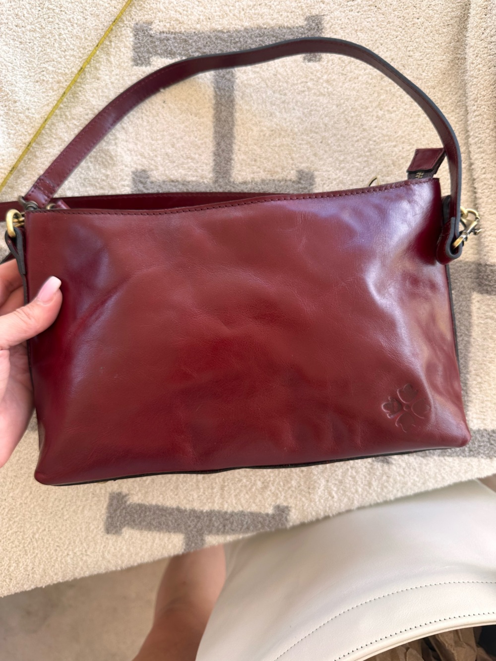 Patricia Nash arlee Leather Crossbody Bag - Burgundy